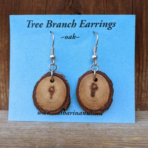 Oak branch earrings