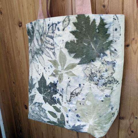 Detail of Ecoprinted tote bag