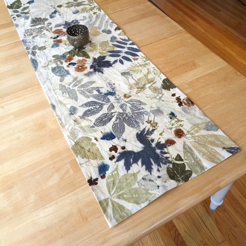 Eco-printed table runner