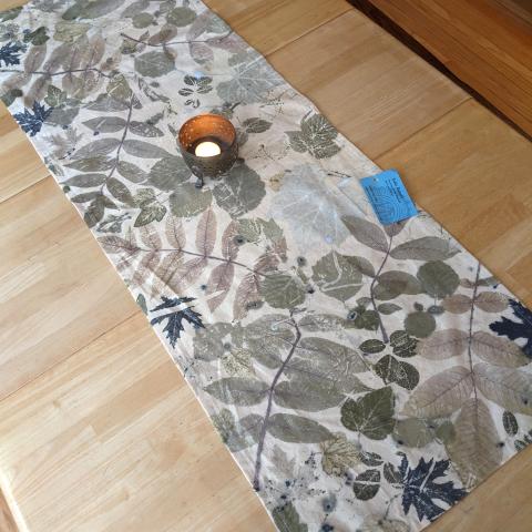 Eco-printed table runner