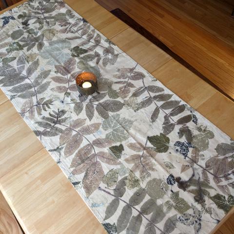Eco-printed table runner.