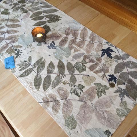 Eco-printed table runner