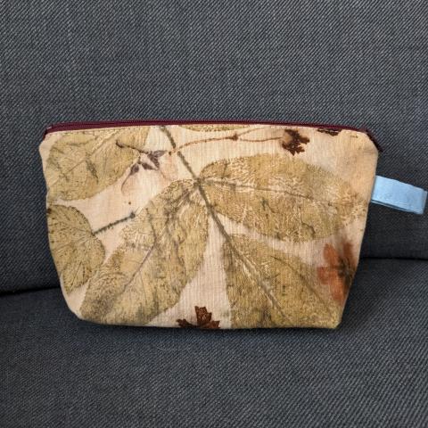 eco-printed zipper pouch