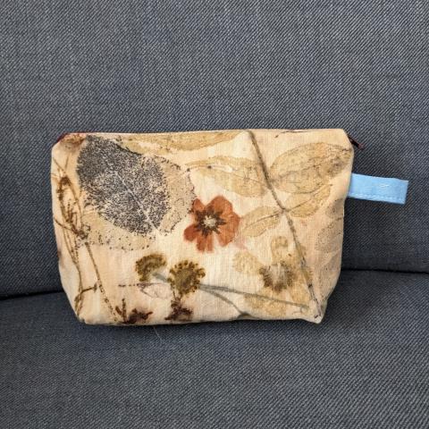 eco-printed zipper pouch