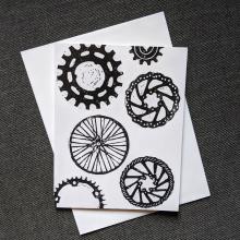 Greeting Card showing circular bike parts.