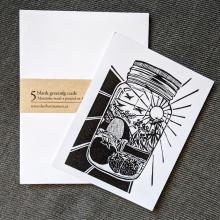 Card and envelopes, Card shows a mason jar of summer activities
